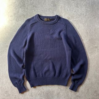 80s エディーバウアー コットンニット USA製 ネイビー フリーダムスリーブ