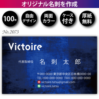 名刺作成 名刺印刷 100枚 両面 フルカラー 紙ケース付 No.2073