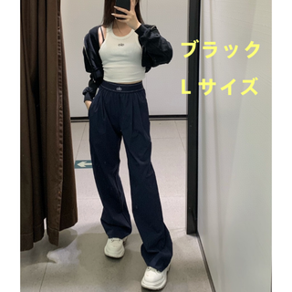 Alo Yoga パンツ アローヨガ ゆったり ワイドパンツ ブラック F3(レギンス/スパッツ)