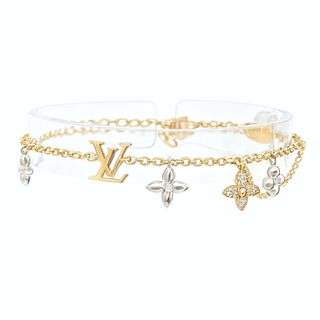 ルイヴィトン(LOUIS VUITTON)の【中古】LOUIS VUITTON ルイ ヴィトン モノグラム チャーム ブレスレット GP メタル メッキ ゴールド M1044A 腕輪 ブレス アクセサリー LV 小物 レディース 【ブランドギャラリー東心斎橋店】(ブレスレット/バングル)