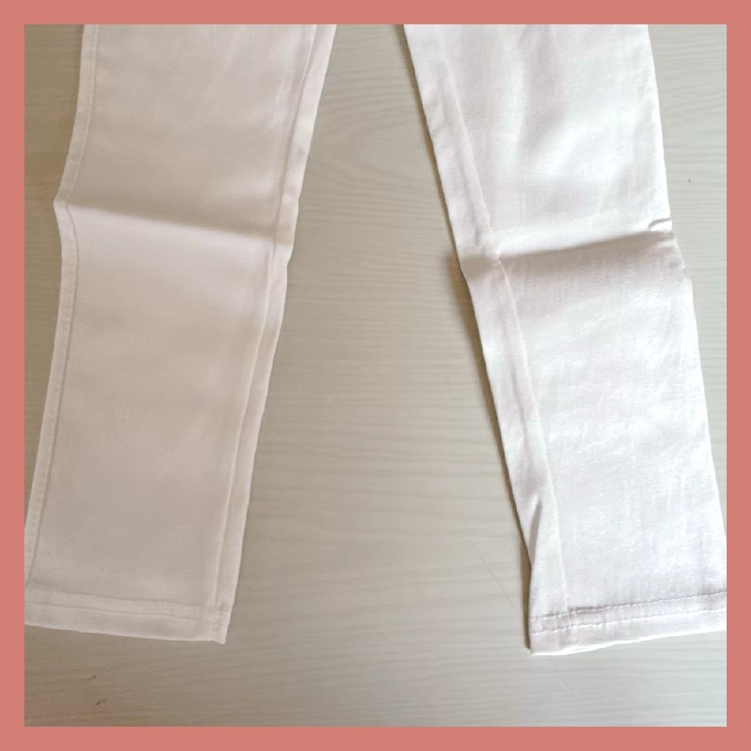 キッズ パンツ 女の子 幼児 女児 白 110 部屋着 散歩 シンプル キッズ/ベビー/マタニティのキッズ服女の子用(90cm~)(パンツ/スパッツ)の商品写真