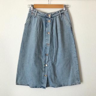 ザラ(ZARA)のZARA フロントボタン デニムスカート(ロングスカート)