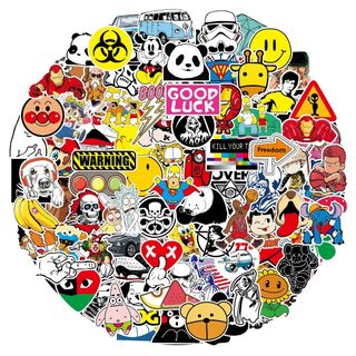 【色:100-4】100枚 ステッカーセット 防水シール ステッカーパック デカ(その他)