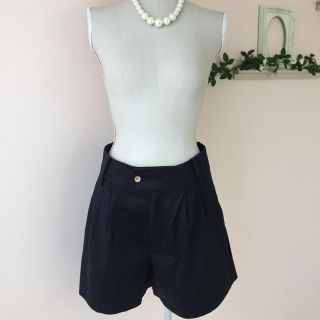 アダムエロぺ(Adam et Rope')の美品◆アダムエロペ◆夏サマーコットンタックショートパンツ◆ネイビーS(ショートパンツ)