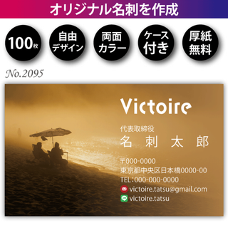 名刺作成 名刺印刷 100枚 両面 フルカラー 紙ケース付 No.2095