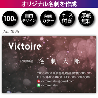 名刺作成 名刺印刷 100枚 両面 フルカラー 紙ケース付 No.2096