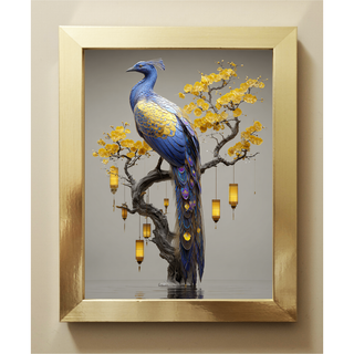 102【天空を彩る神聖鳥☆青金鳥】繁栄・浄化・吉兆の守護【ヒーリング神画】