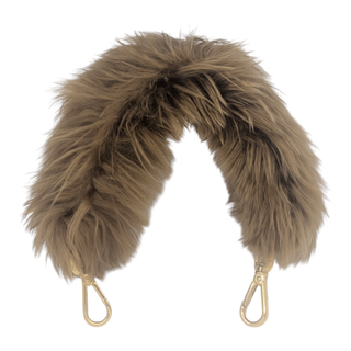 フェンディ(FENDI)のFENDI フェンディ ストラップユー ファー レザーブラウン バッグ用ストラップ ゴールド金具 レディース お洒落(その他)
