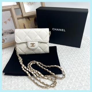 ✨極美品✨シャネル　キャビアスキン　タイムレスクラシック　チェーンウォレット