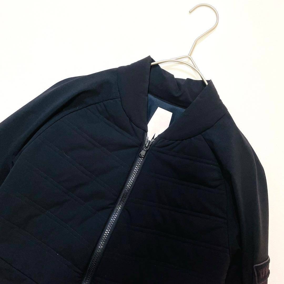 6438【美品】TFW49 ジップアップジャケット ブルゾン ブラック 中綿