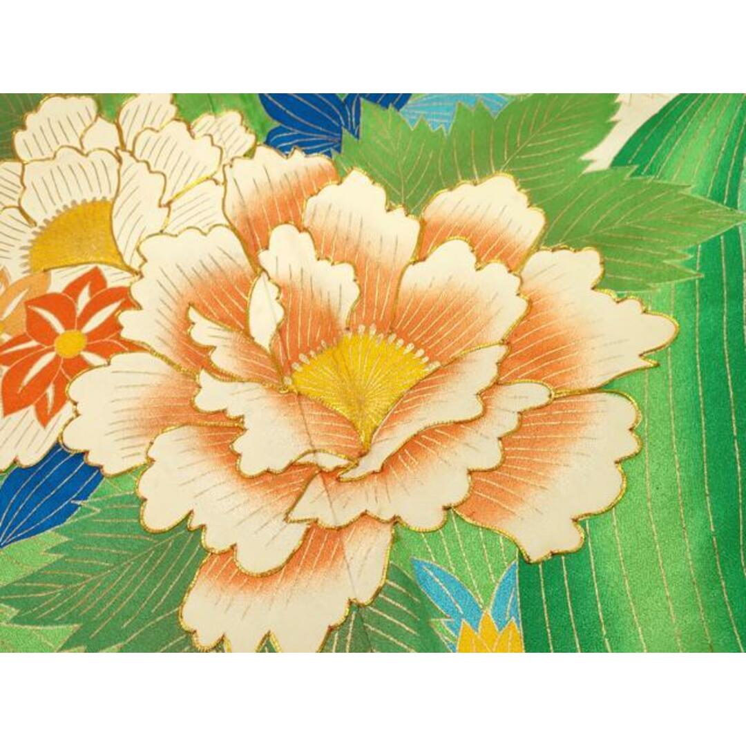 平和屋着物▼豪華振袖 駒刺繍 草花文 金彩 正絹 逸品 CAAW5162dy レディースの水着/浴衣(振袖)の商品写真