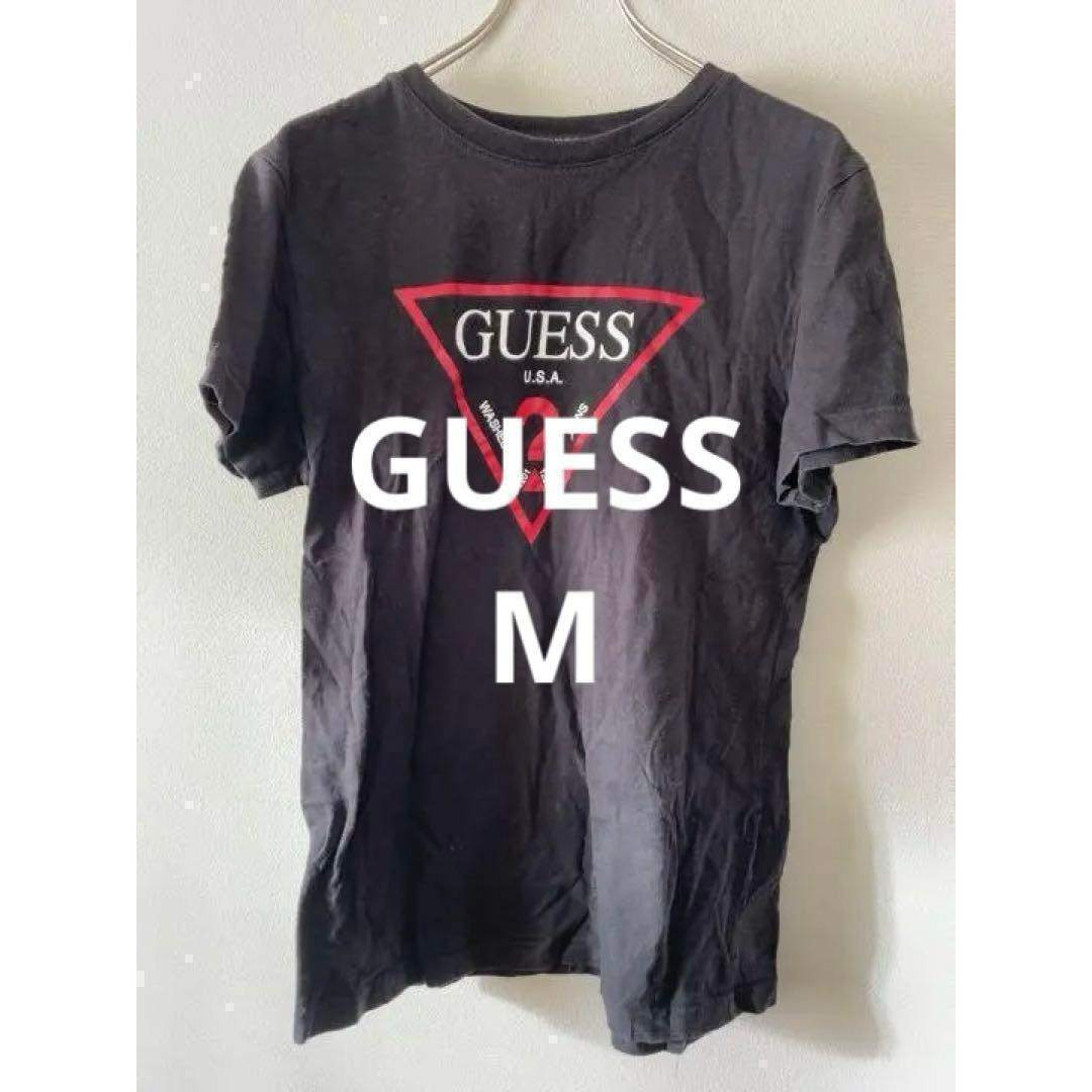 GUESS ゲス Tシャツ ブラック プリント ビッグロゴプリント メンズ メンズのトップス(Tシャツ/カットソー(半袖/袖なし))の商品写真