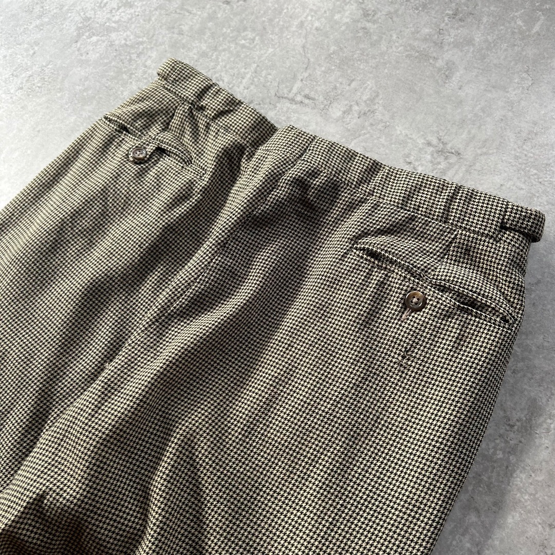 Ralph Lauren(ラルフローレン)の90s ラルフローレン レーヨンスラックス イタリア製 32W 千鳥格子柄 メンズのパンツ(スラックス)の商品写真