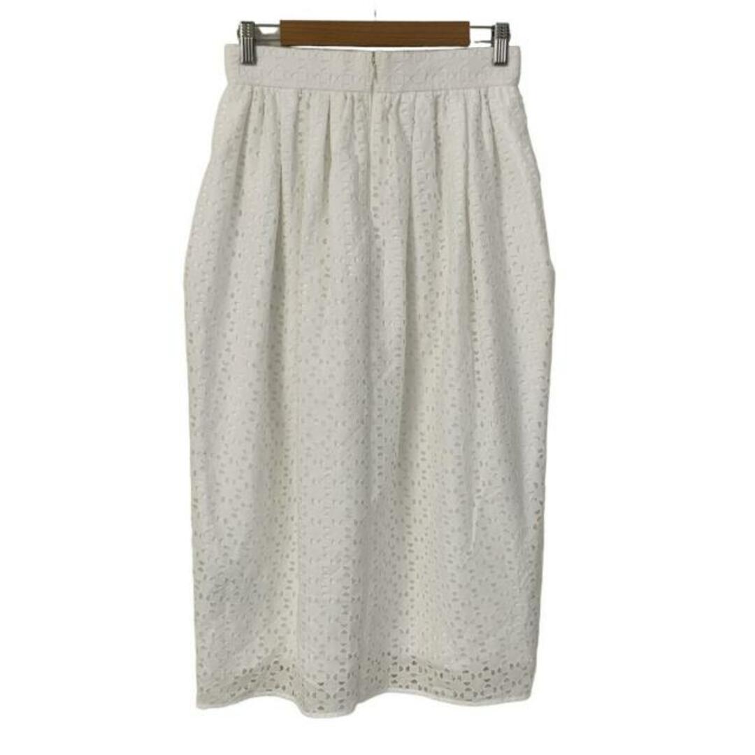 Noble(ノーブル)のNOBLE(ノーブル) ロングスカート サイズ38 M レディース美品  - 白 刺繍 レディースのスカート(ロングスカート)の商品写真