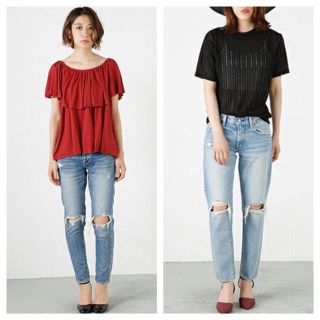 マウジー(moussy)のmoussy クラッシュテーパード デニムパンツ/todayful ships(デニム/ジーンズ)