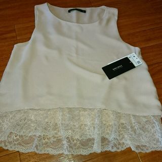 ザラ(ZARA)のZARAレースシフォンタンク(タンクトップ)