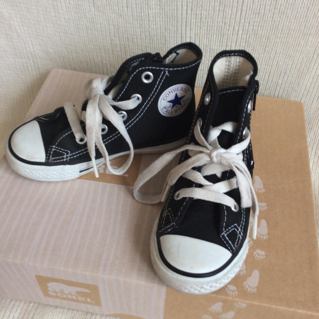 CONVERSE(コンバース)のコンバース ハイカット 黒 16cm キッズ/ベビー/マタニティのキッズ靴/シューズ(15cm~)(スニーカー)の商品写真