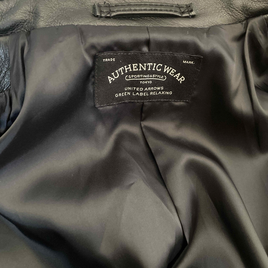 UNITED ARROWS(ユナイテッドアローズ)のUNITED ARROWS ダブルライダースジャケット 黒 牛革 メンズのジャケット/アウター(ライダースジャケット)の商品写真