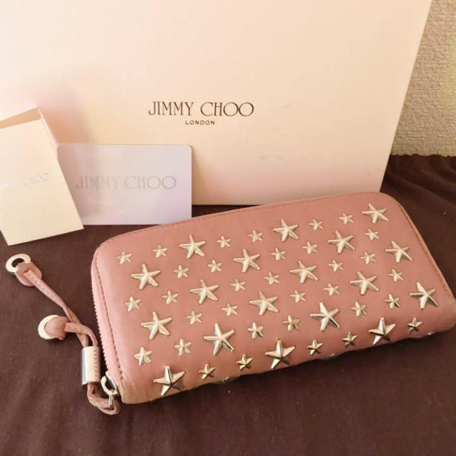 JIMMY CHOO ジミーチュウ★スタースタッズウォレット★ラウンドジップ長財布