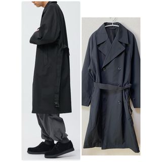 GU - 【GU】オーバーサイズトレンチコート　BLACK  ユニセックス　M  美品