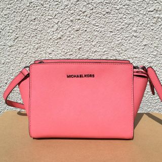 マイケルコース(Michael Kors)のセルマ美品マイケルコース正規品ピンク大人気サーモンカラーお買い得バッグ(ショルダーバッグ)