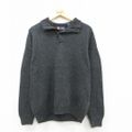 L★古着 チャップス 長袖 セーター メンズ ワンポイントロゴ コットン 濃グ…