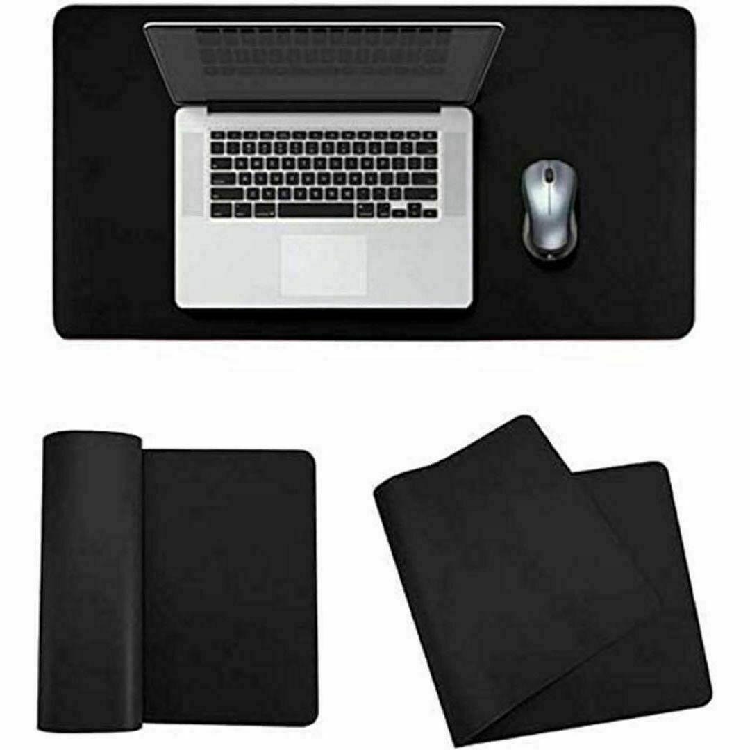 デスクマット テーブルマット 黒 横90cmx縦60cm ブラック 厚手 インテリア/住まい/日用品の机/テーブル(その他)の商品写真