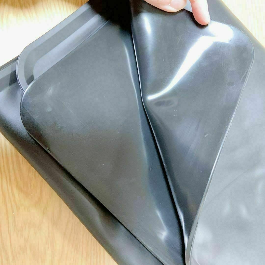 デスクマット テーブルマット 黒 横90cmx縦60cm ブラック 厚手 インテリア/住まい/日用品の机/テーブル(その他)の商品写真