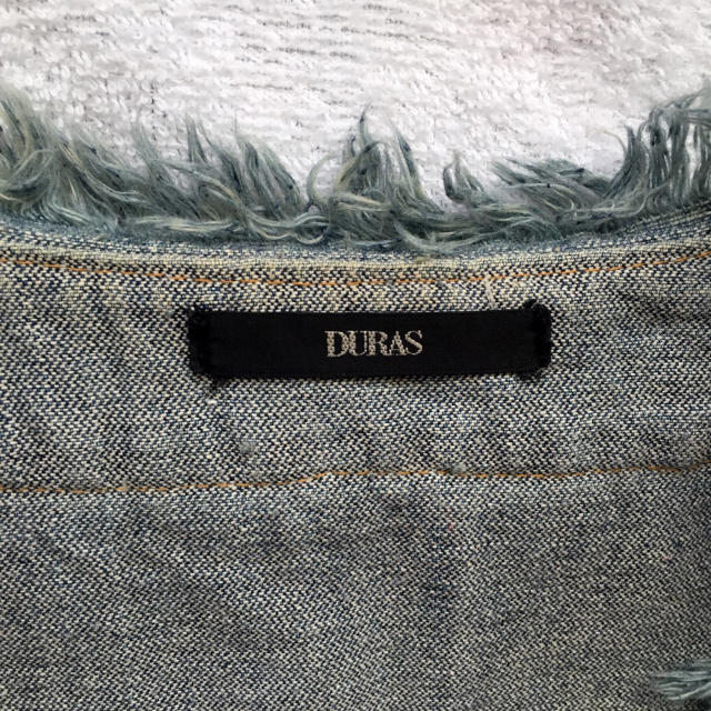 DURAS(デュラス)のデュラス DURAS Gジャン デニム パール付きジャケット ノーカラー レディースのジャケット/アウター(Gジャン/デニムジャケット)の商品写真