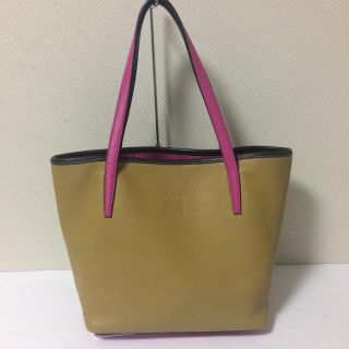 美品 ロエベ オールレザー トートバッグ バイカラー - トートバッグ