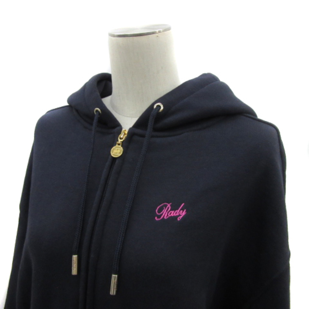 Rady(レディー)のレディ ジャケット パーカー ジップアップ ロゴ刺繡 裏起毛 S 紺 レディースのトップス(パーカー)の商品写真