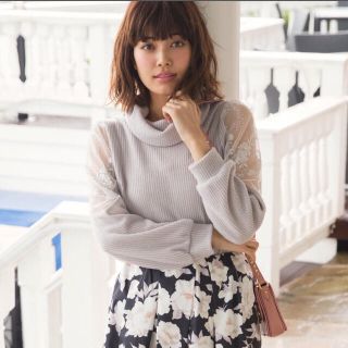 トッコ(tocco)のtoccocloset❁︎ふわもこ×レース儚げ女子ニットソープルオーバー(ニット/セーター)