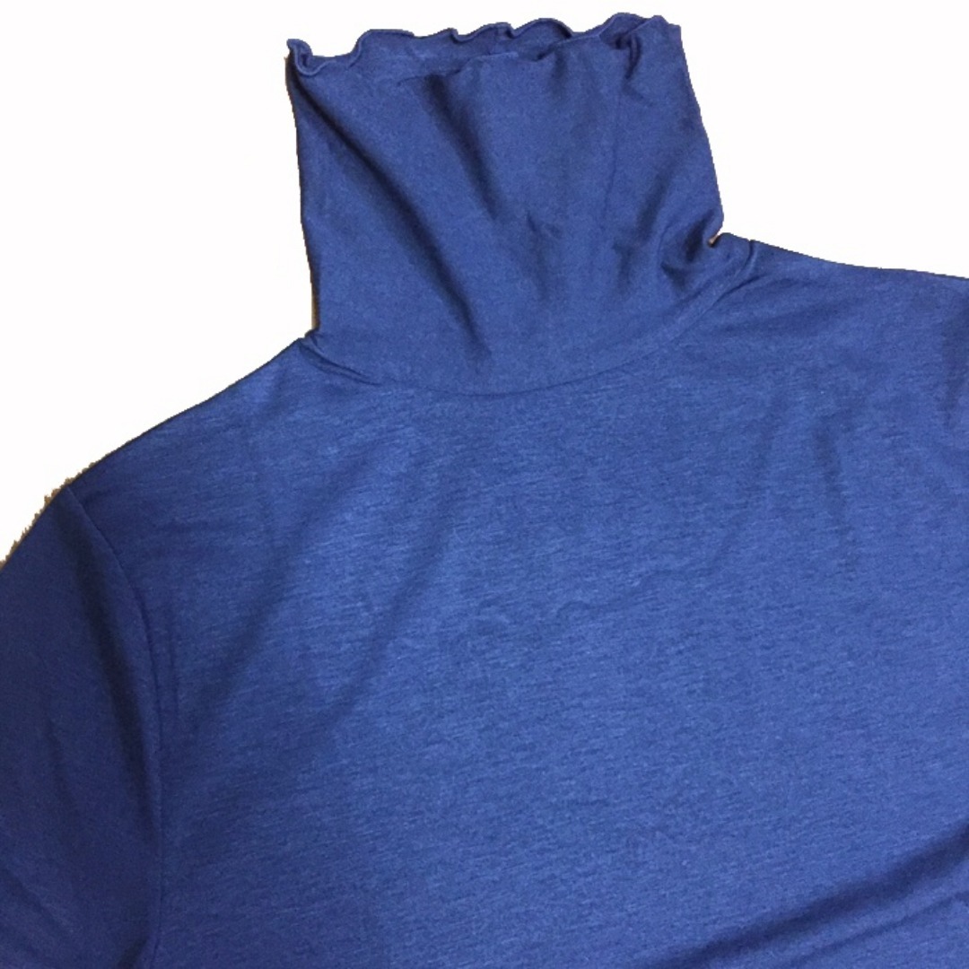値下 大きいサイズ4L(3XL)NVメロータートルネックのストレッチ 長袖 新品 レディースのトップス(Tシャツ(長袖/七分))の商品写真