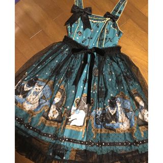 アンジェリックプリティー(Angelic Pretty)のPrincess Cat JSK▼グリーン(ひざ丈ワンピース)