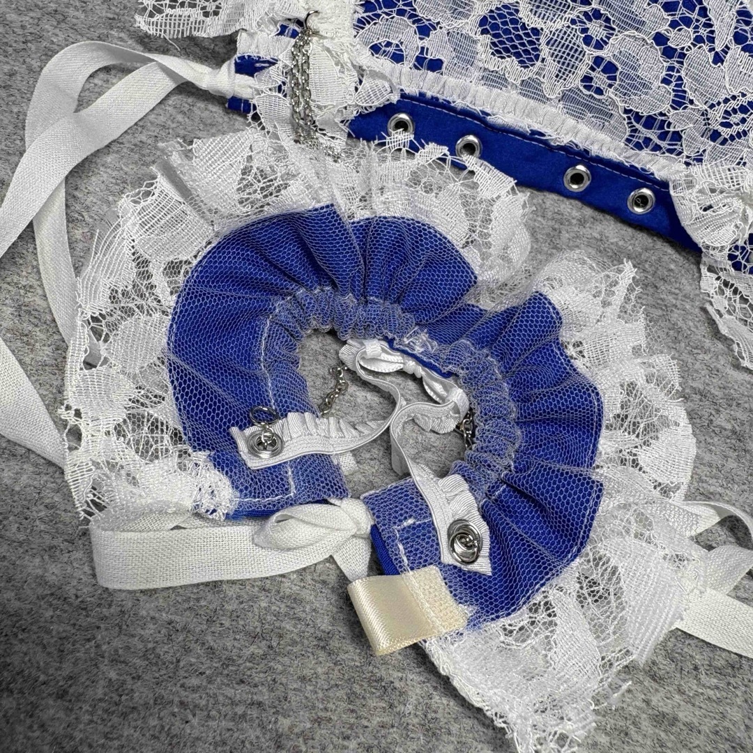 999ありがと価格  10cmぬい服(無属性)  ロイヤルブルー×WH ハンドメイドのぬいぐるみ/人形(ぬいぐるみ)の商品写真