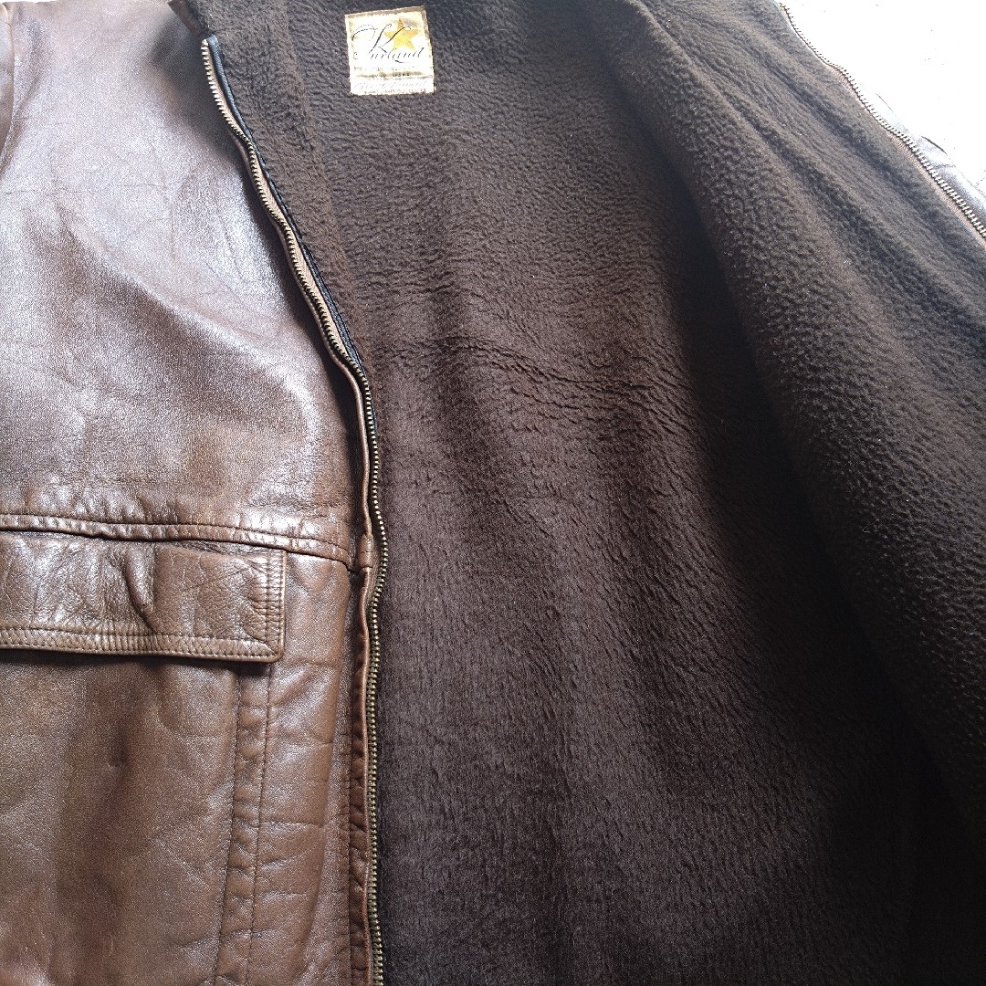 60s kurland レザージャケット レザースポーツジャケット ブラウン メンズのジャケット/アウター(レザージャケット)の商品写真