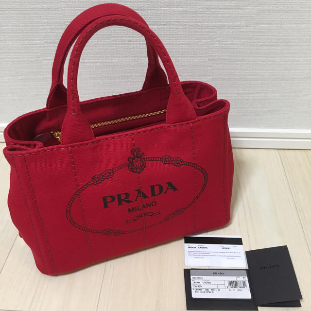 最新エルメス PRADA - 専用です 2月購入 美品 プラダ カナパ 赤 ...