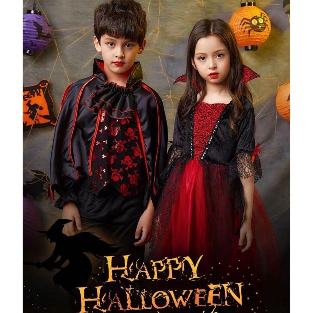 140 ハロウィン 吸血鬼 コスプレ ケープ付き 男の子 かっこいい コウモリ黒 エンタメ/ホビーのコスプレ(衣装)の商品写真