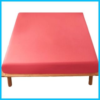 【在庫処分】ボックスシーツ セミダブル マチ35cm 赤い ベッドシーツ 綿10