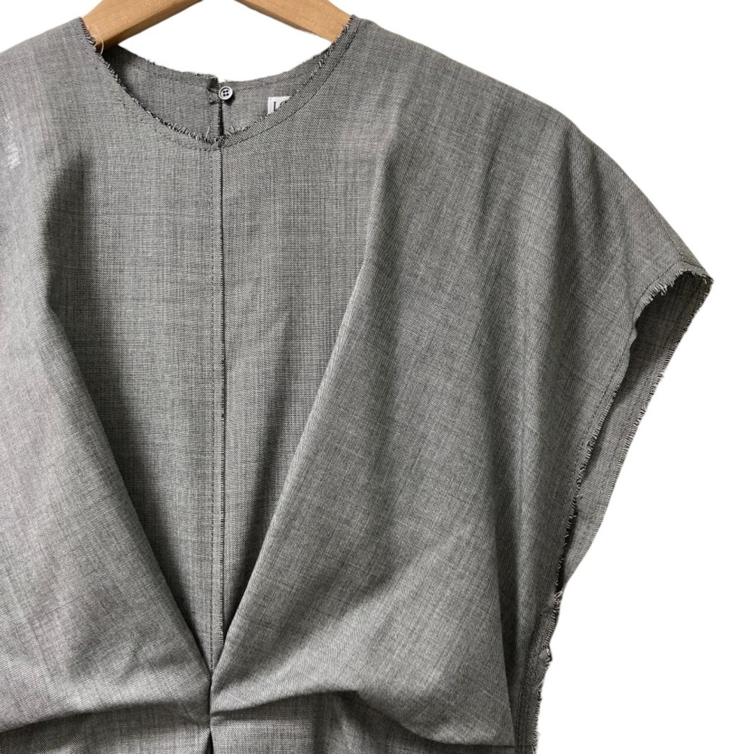 LOEWE(ロエベ)の未使用 20SS LOEWE ロエベ DRAPED DRESS フロントプリーツノースリーブ ロング ワンピース 40 グレー レディース 古着 中古 USED レディースのワンピース(ロングワンピース/マキシワンピース)の商品写真