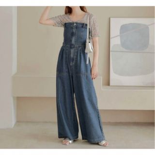 Kastane - kastaneマルチウェイデニムベアサロペット ヴィンテージブルー サイズ2