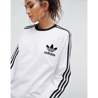 日本未発売 Lサイズ adidas 新品 3ストライプ ロンT バーガンディ