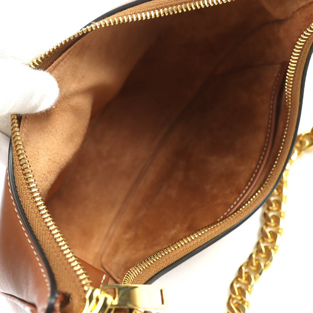 CELINE(セリーヌ)の未使用品△CELINE セリーヌ 19958 MEDIUM AVA CHAIN ミディアム アヴァ レザー チェーンショルダーバッグ ホーボーバッグ タン ブラウン 保存袋付き レディース レディースのバッグ(ショルダーバッグ)の商品写真