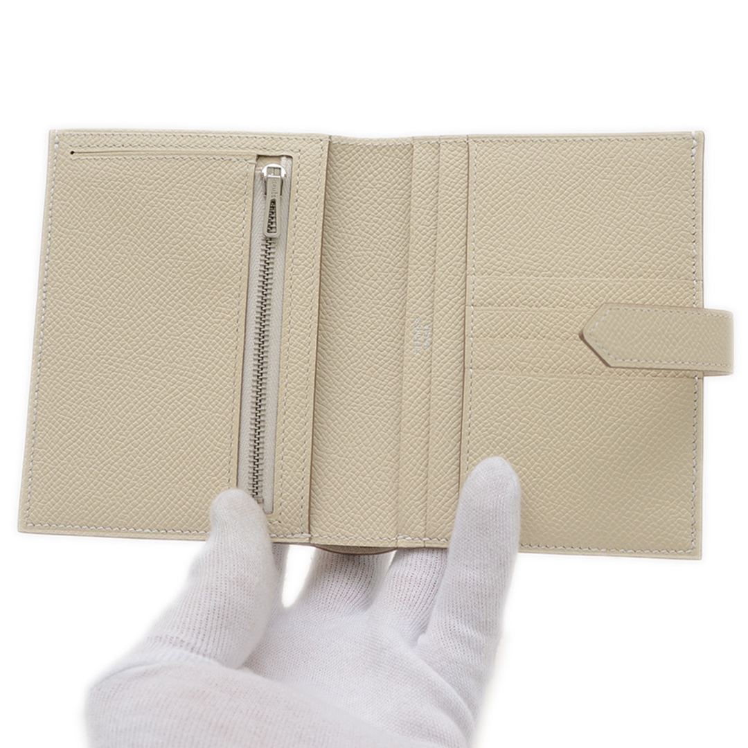 HERMES(エルメス)のエルメス ベアンコンパクト 財布 エプソン クレ シルバー金具 W刻印 レディースのファッション小物(財布)の商品写真