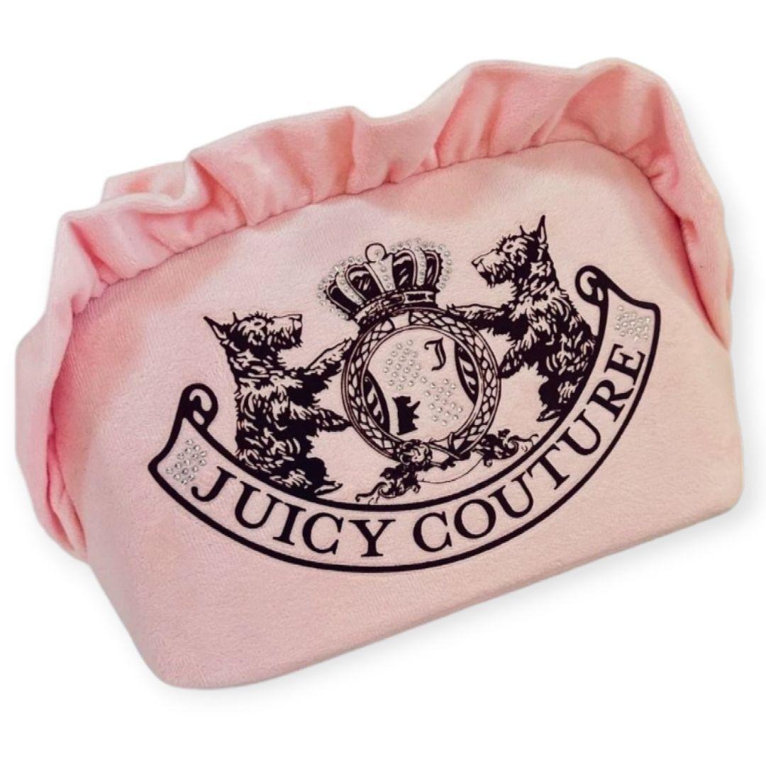 Juicy Couture(ジューシークチュール)の【夢かわ♡】ジューシークチュール 化粧ポーチ ピンク ベロア キラキラ チャーム レディースのファッション小物(ポーチ)の商品写真