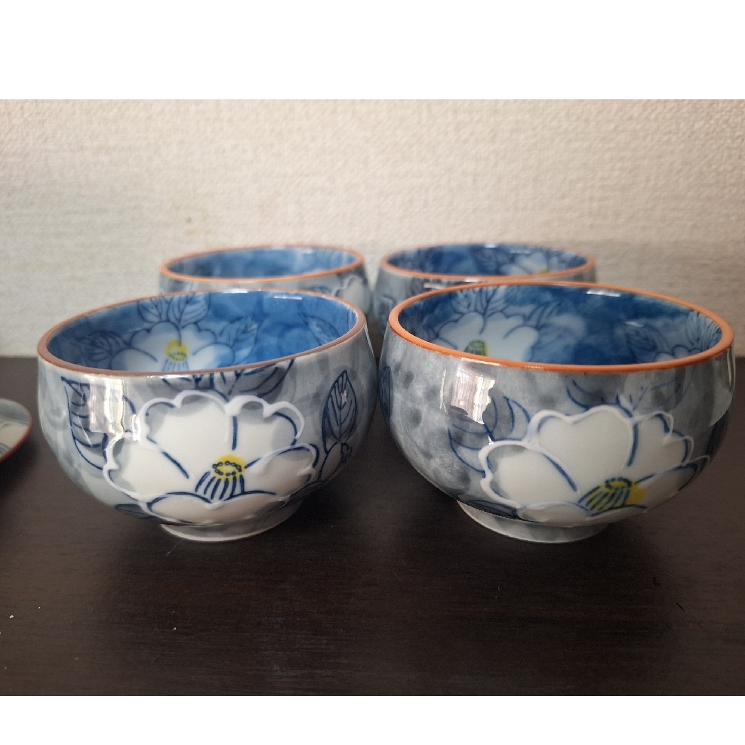 有田焼(アリタヤキ)の最終値下げ　未使用　有田焼　清峰　蓋付き　湯飲み　4客　急須1つ　湯呑み　グレー インテリア/住まい/日用品のキッチン/食器(食器)の商品写真