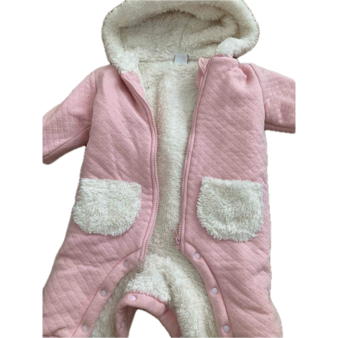 カバーオール　うさぎ　ピンク　70 冬　0歳 キッズ/ベビー/マタニティのベビー服(~85cm)(カバーオール)の商品写真
