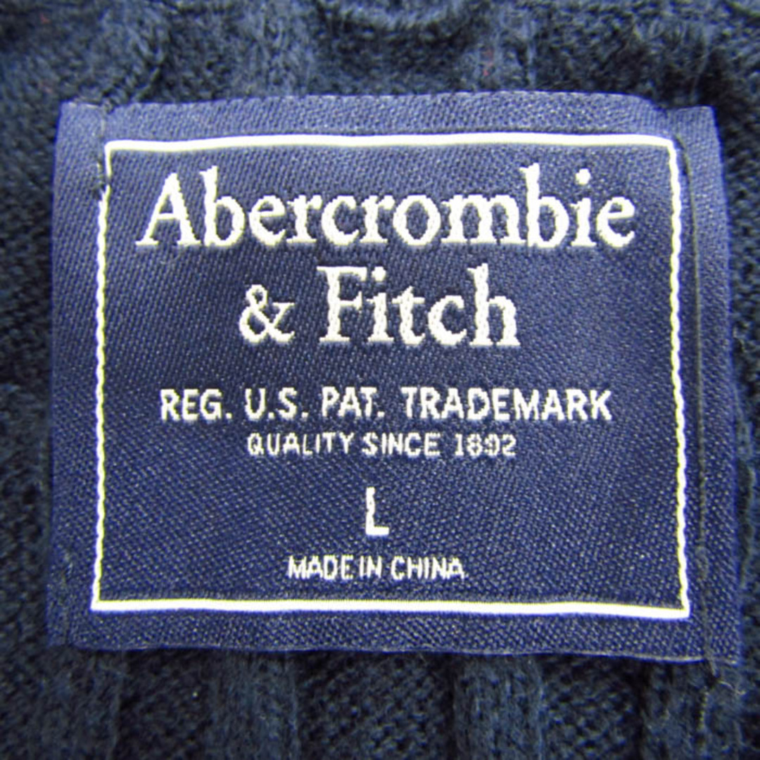 アバクロンビー&フィッチ セーター トップス 長袖 ケーブルニット レディース Lサイズ ネイビー Abercrombie & Fitch レディースのトップス(ニット/セーター)の商品写真