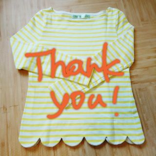 ドットアンドストライプスチャイルドウーマン(Dot&Stripes CHILDWOMAN)のnyankichi様専用☆Dot～のスカラップボーダーTシャツ(Tシャツ(長袖/七分))