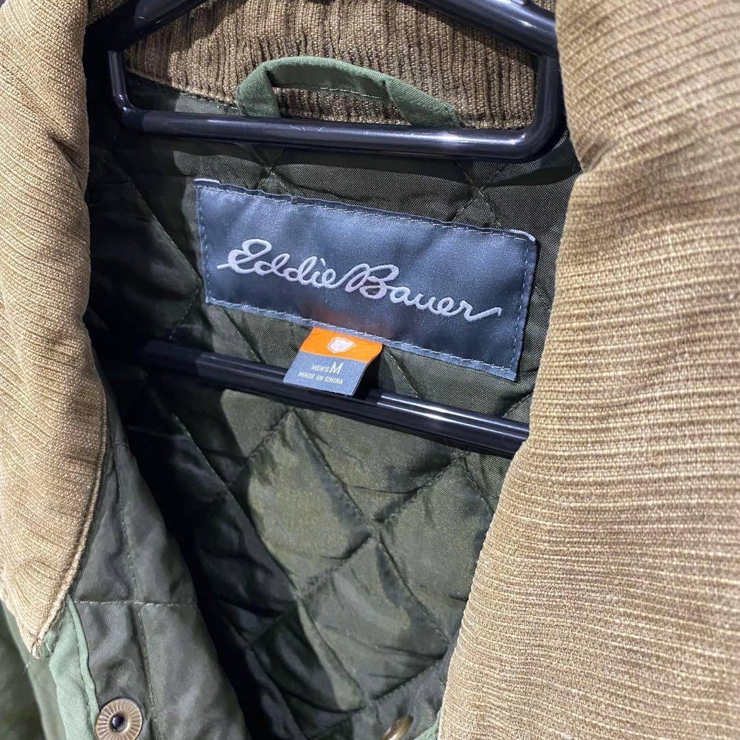 Eddie Bauer(エディーバウアー)のエディバウワー Eddie Bauer キルティング ジャケット M カーキ メンズのジャケット/アウター(ミリタリージャケット)の商品写真